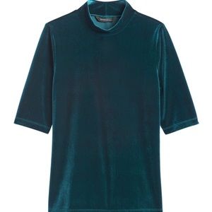 Banana Republic Velvet Mock-Neck Top